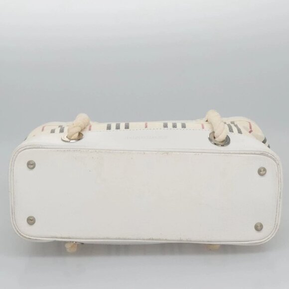 BURBERRY Hand Bag Canvas White Auth - Picture 9 of 16